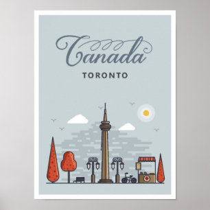 Affiche Illustration du Vintage voyage d'art de Toronto Ca