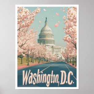 Affiche Illustration du Vintage voyage d'art de Washington