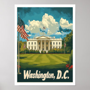 Affiche Illustration du Vintage voyage d'art de Washington