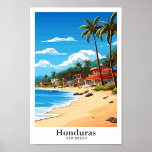 Affiche Illustration du Vintage voyage d'art des Caraïbes 
