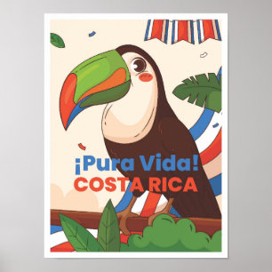 Affiche Illustration du Vintage voyage d'art du Costa Rica