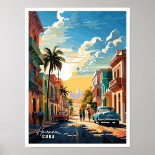 Affiche Illustration du Vintage voyage d'art Havana Cuba