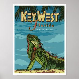 Affiche Illustration du Vintage voyage d'art Key West Flor