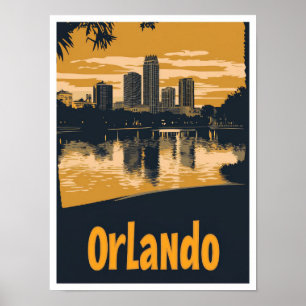 Affiche Illustration du Vintage voyage d'art Orlando Flori