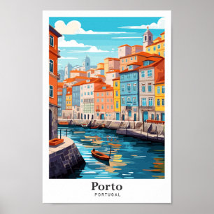 Affiche Illustration du Vintage voyage d'art Porto Portuga