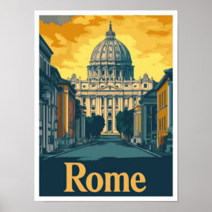 Affiche Illustration du Vintage voyage d'art Rome Italie