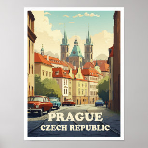 Affiche Illustration du Vintage voyage d'art tchèque de Pr