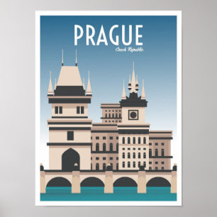 Affiche Illustration du Vintage voyage d'art tchèque de Pr