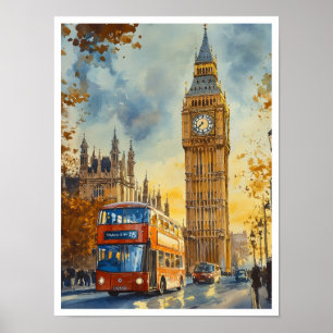 Affiche Illustration du Vintage voyage de Big Ben London A