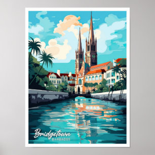 Affiche Illustration du Vintage voyage de Bridgetown Barba