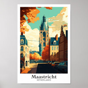 Affiche Illustration du Vintage voyage de Maastricht Pays-