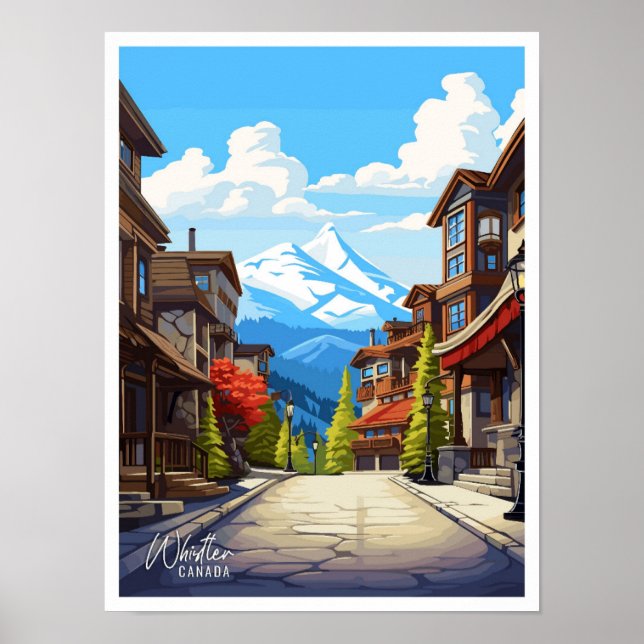 Affiche Illustration du Vintage voyage de Whistler Canada (Devant)