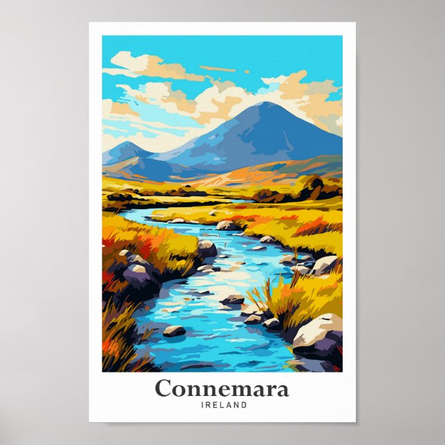 Affiche Illustration du Vintage voyage du Connemara Irland (Devant)