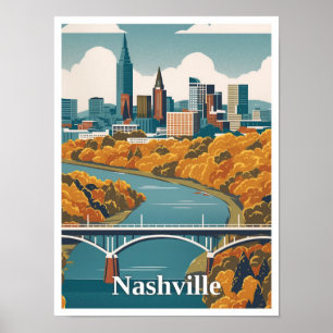 Affiche Illustration du Vintage voyage du Tennessee de Nas