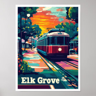 Affiche Illustration du Vintage voyage Elk Grove Californi
