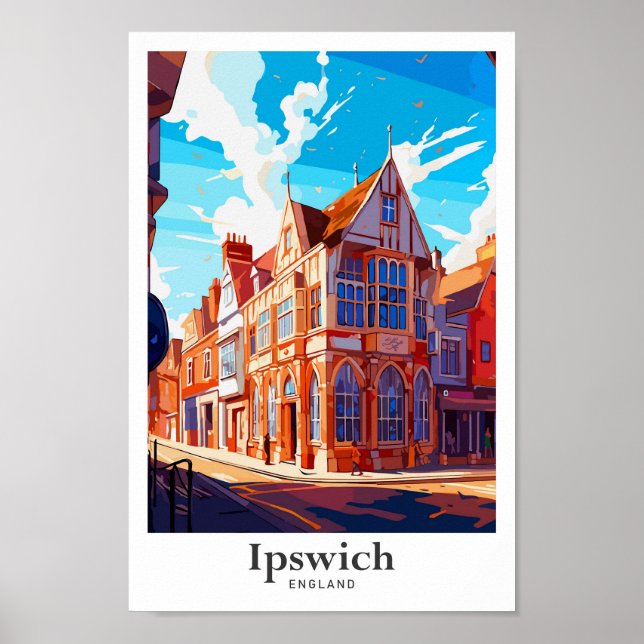 Affiche Illustration du Vintage voyage Ipswich England (Devant)