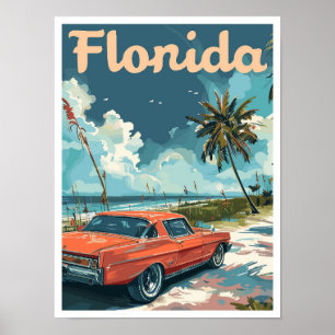 Affiche Illustration du Vintage voyage Miami Florida