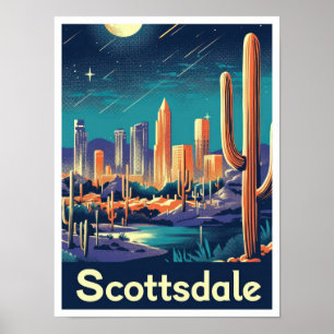 Affiche Illustration du Vintage voyage Scottsdale Arizona