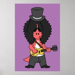 Affiche Illustration D'Un Allosaurus Habillé En Étoile Roc