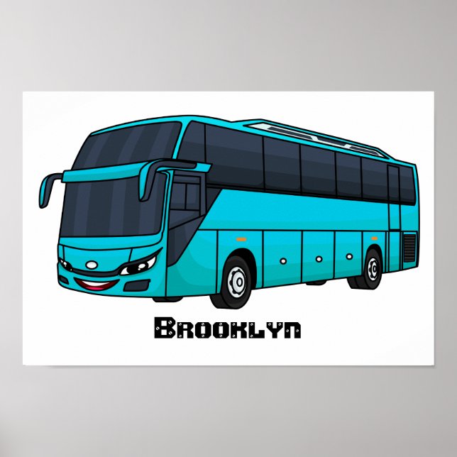Affiche Illustration d'un autobus à passagers moderne (Devant)