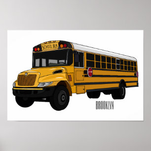 Affiche Illustration d'un autobus scolaire