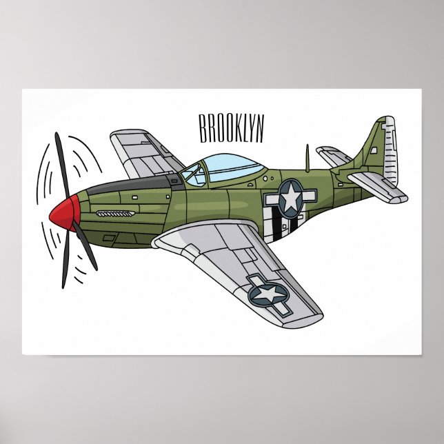 Affiche Illustration d'un avion militaire (Devant)