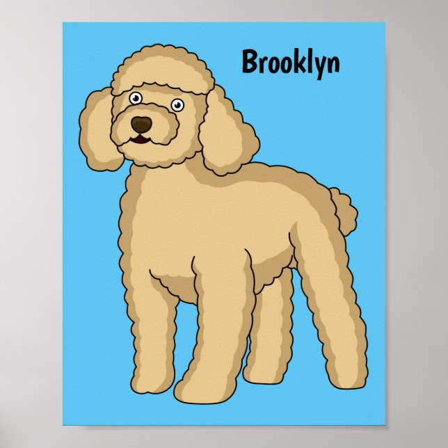 Affiche Illustration d'un caniche brun joyeux (Devant)