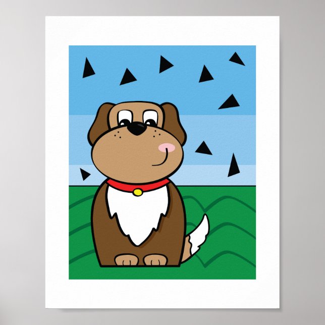 Affiche Illustration d'un chien mignon - Art animalier pou (Devant)