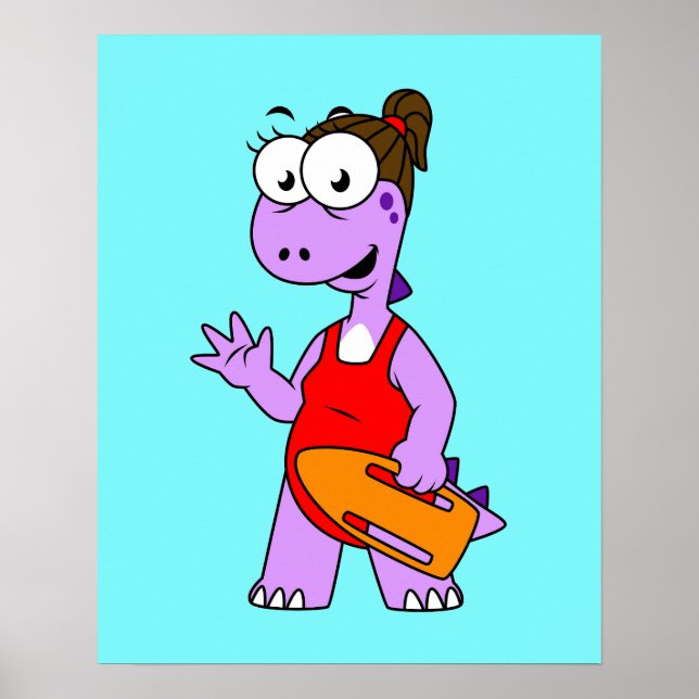 Affiche Illustration D'Un Gardien À Vie Tyrannosaurus Rex. (Devant)