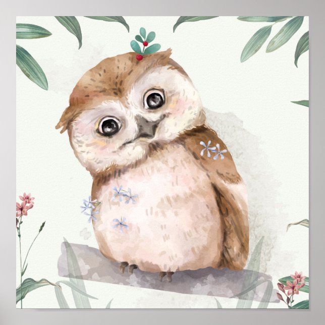Affiche Illustration d'un hibou adorable (Devant)