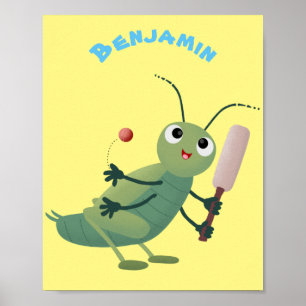 Affiche Illustration d'un insecte du cricket vert mou