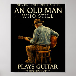 Affiche Illustration d'un joueur de guitare acoustique pou