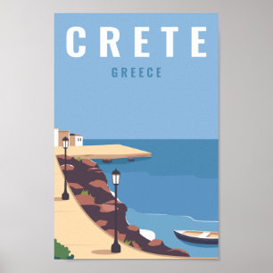 Affiche Illustration d'un lieu de voyage célèbre en Crète 