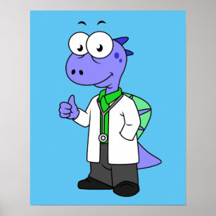 Affiche Illustration D'Un Médecin Spinosaure.