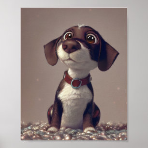 Affiche Illustration D'Un Mignonne Chien