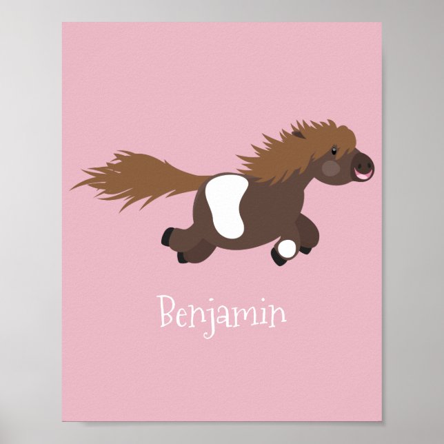 Affiche Illustration d'un poney de Shetland mignon (Devant)