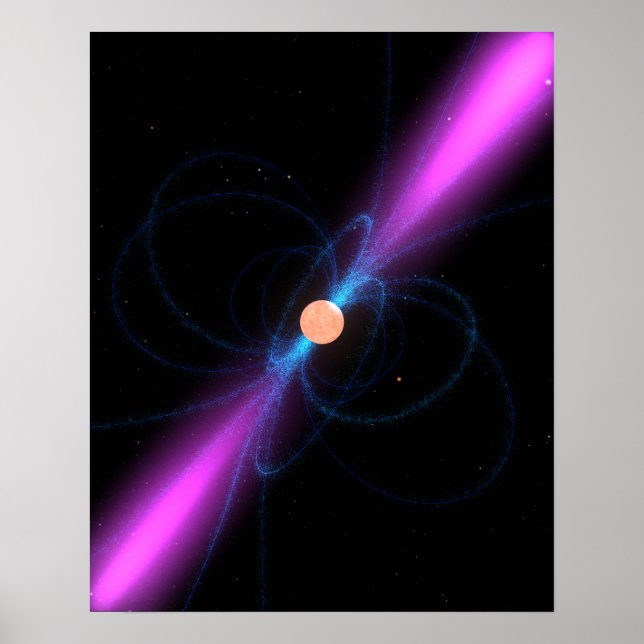 Affiche Illustration d'un pulsar (Devant)