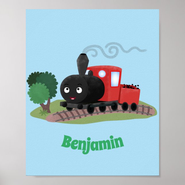 Affiche Illustration d'une locomotive à vapeur mûre (Devant)