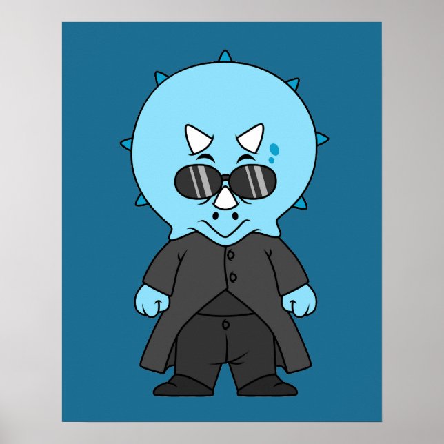 Affiche Illustration D'Une Matrice Tricératops. (Devant)