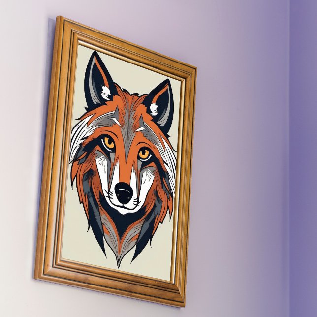 Affiche Illustration élégante simplifiée Wolf (Créateur téléchargé)