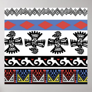 Affiche Illustration ethnique des Amérindiens