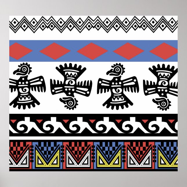 Affiche Illustration ethnique des Amérindiens (Devant)