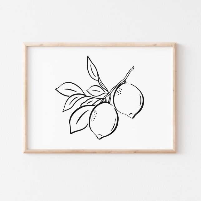 Affiche Illustration fantaisiste de branche de citron à l' (Créateur téléchargé)