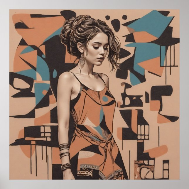 Affiche Illustration féminine bohémienne (Devant)