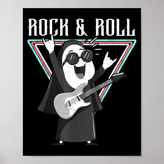Affiche Illustration graphique amusante de Rock &amp; Roll (Devant)