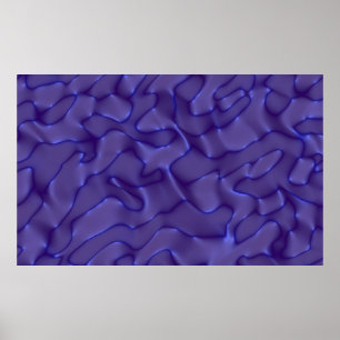 Affiche Illustration graphique - couleur bleu motif liquid