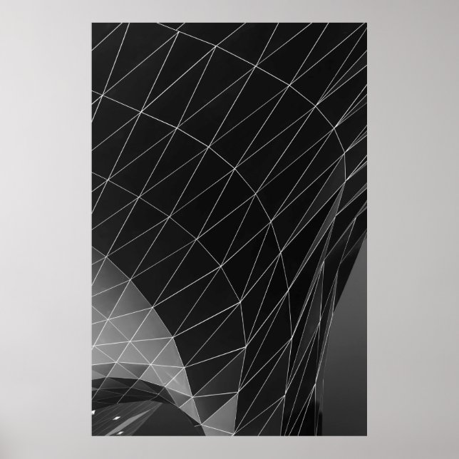 Affiche Illustration graphique en noir et blanc (Devant)