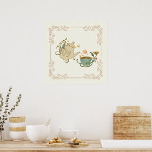 Affiche Illustration Graphique, Tea Beige Time