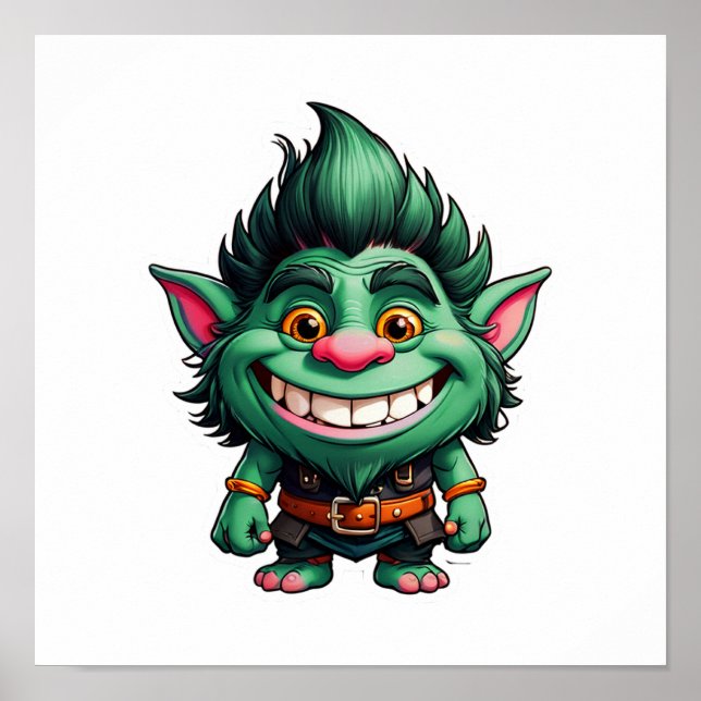Affiche Illustration Happy Little Troll Chibi (Devant)