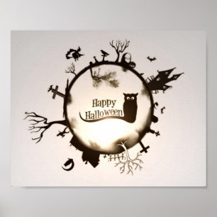 Affiche Illustration heureuse de Halloween